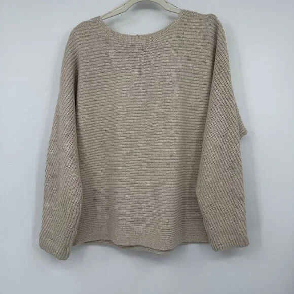 Pure Jill Hand-Stitched Details Sweater woman’s size XL Oatmeal Minimalist - Picture 7 of 10